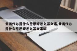 业务代办是什么意思呀怎么写文案,业务代办是什么意思呀怎么写文案呢